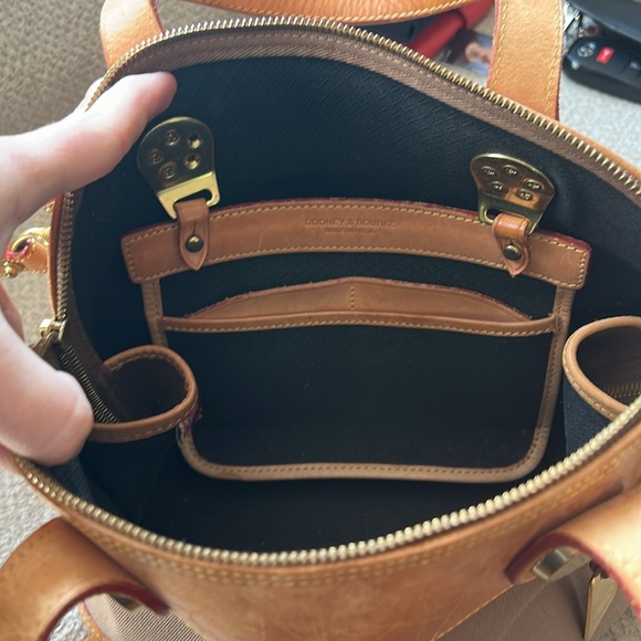 🦆Dooney & Bourke Classic Leather & Canvas Crossbody Satchel - Picture 10 of 12